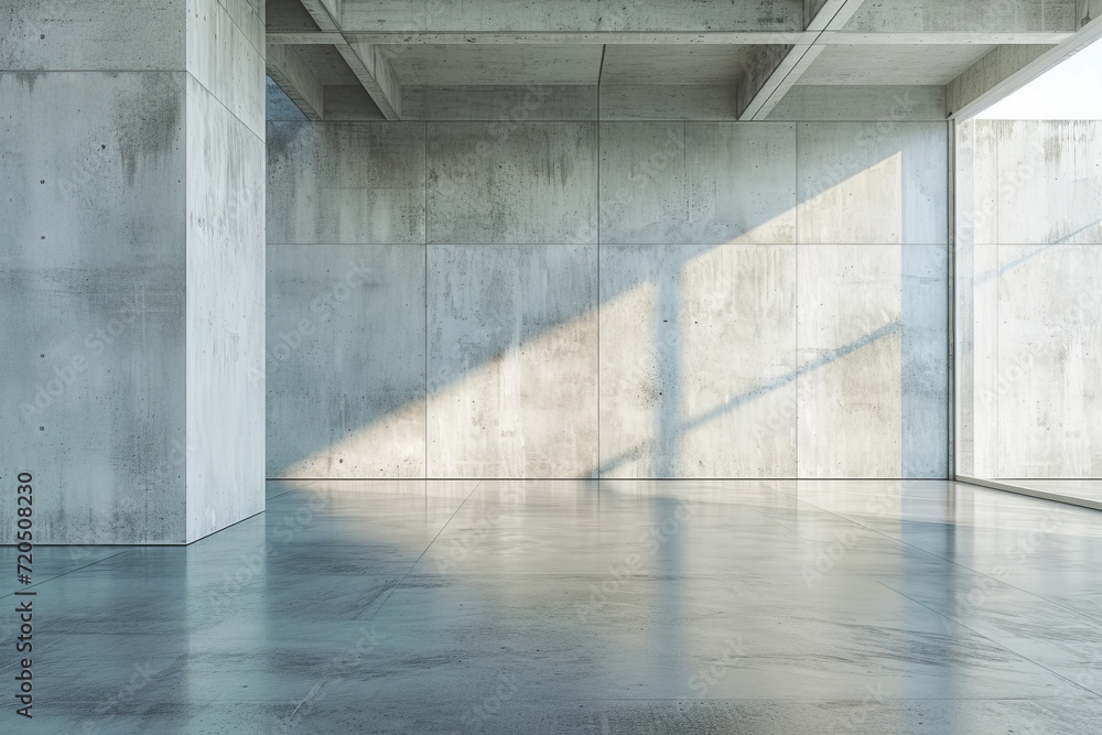 Abstract Empty space with concrete wall. Modern blank showroom with floor. Abstract Empty space with concrete wall. Modern blank showroom with floor.