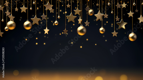 Luxurious Christmas balls on glowing bokeh background, Christmas and New Year minimalistic background