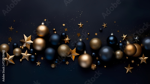 Luxurious Christmas balls on glowing bokeh background, Christmas and New Year minimalistic background