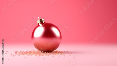 Luxurious Christmas balls on glowing bokeh background, Christmas and New Year minimalistic background
