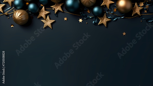 Luxurious Christmas balls on glowing bokeh background, Christmas and New Year minimalistic background