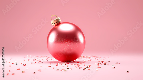 Luxurious Christmas balls on glowing bokeh background, Christmas and New Year minimalistic background