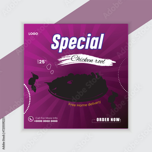 Fast food restaurant business marketing social media post design.