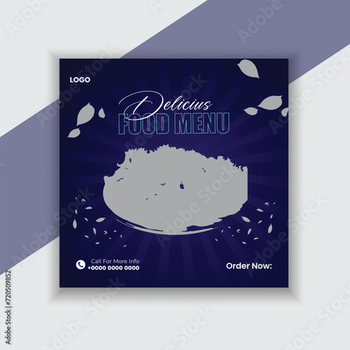 Fast food restaurant business marketing social media post design.