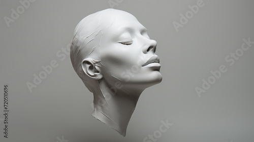 Realistic Photography of human head placed