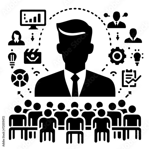 Manager Team Office Figure Icon Ilustration