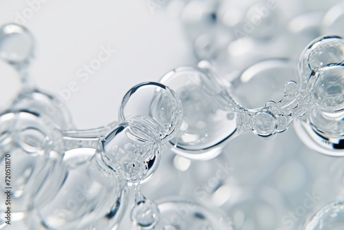 Wallpaper Mural Macro Shot Of Clear Liquid Bubbles Resembling Molecular Structures On White Background Torontodigital.ca