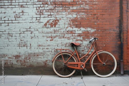 Leaning Against Brick Wall, Vintage Bicycle Adds Touch Of Nostalgia
