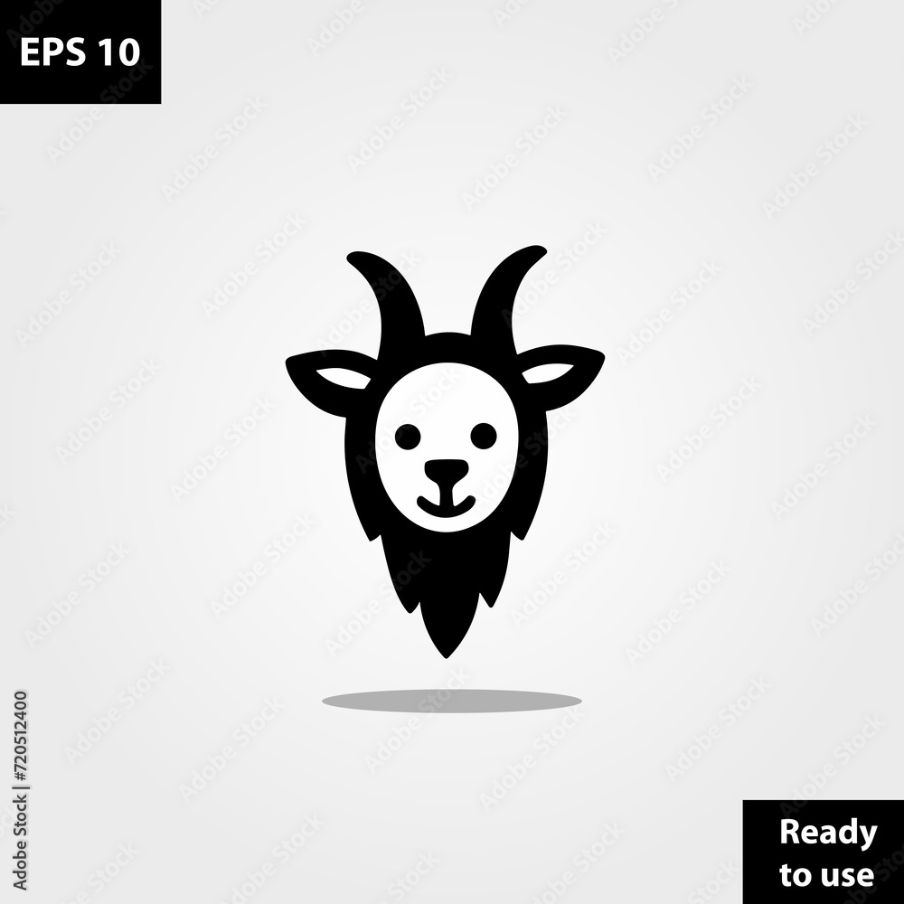 Goat happy farm logo company vector template design ready to use easy for edit Goat happy farm logo company vector template design ready to use easy for edit