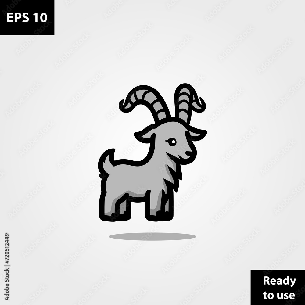 Fototapeta premium Goat happy farm logo company vector template design ready to use easy for edit