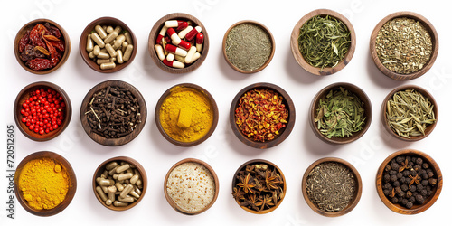 Traditional medicine on white background