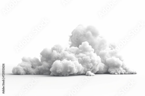 White Background With Isolated White Cloud. Сoncept Minimalistic Photography, Serene Atmosphere, Dreamy Aesthetics