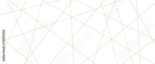 Abstract luxury gold geometric random chaotic lines with many squares and triangles shape on white background. Abstract golden lines pattern texture business background. 