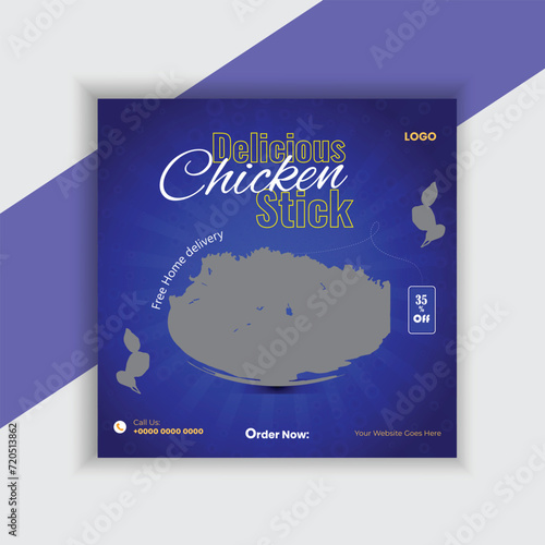 Fast food restaurant business marketing social media post design.