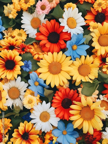 Colorful sunflowers background  card mockup design 