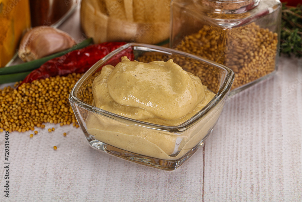 Dijon mustard sauce in the bowl Dijon mustard sauce in the bowl