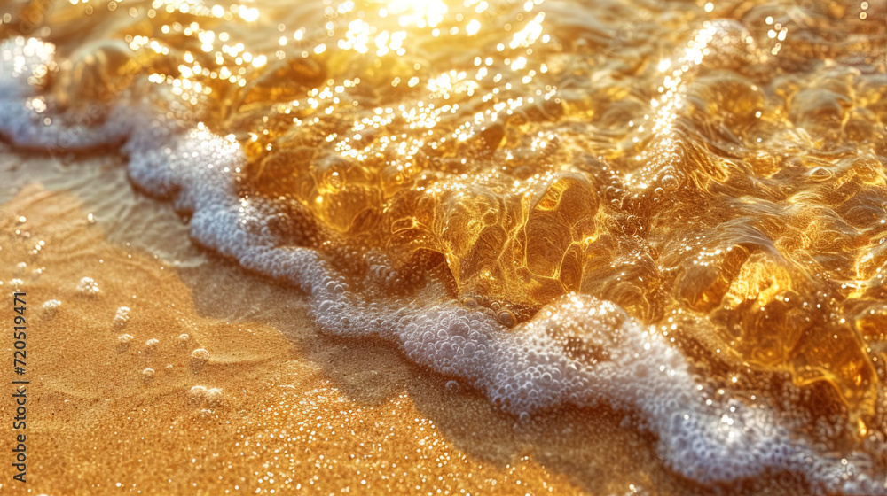Obraz premium Sand with the effect of wet glass a shiny and smooth texture that gives the sand a sparkling and transparent appe