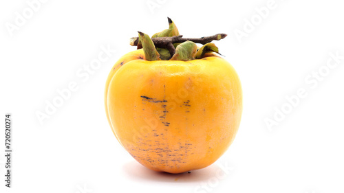 closeup of a persimmon on white background 