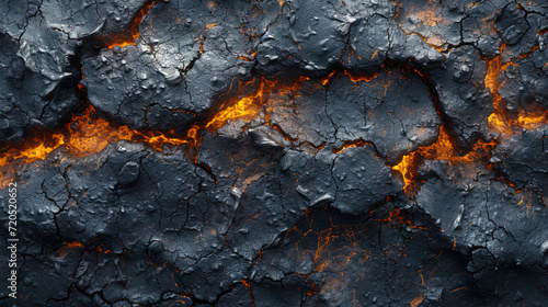 Texture protrusions and hollows on the surface of frozen lava, creating a voluminous photo