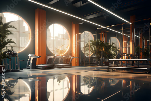 An Art Deco style gym room