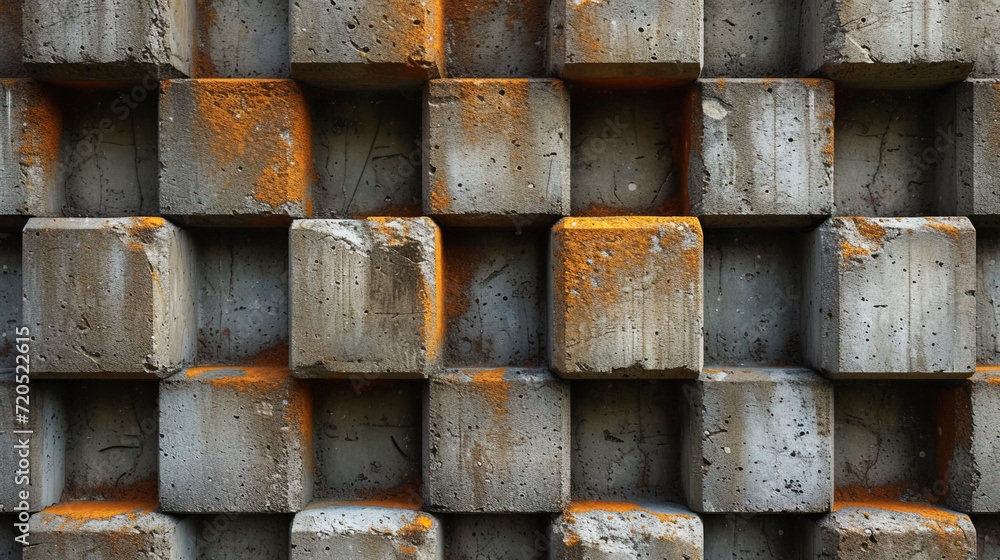 The texture of the concrete block with a visible geometric structure forming pa The texture of the concrete block with a visible geometric structure forming pa