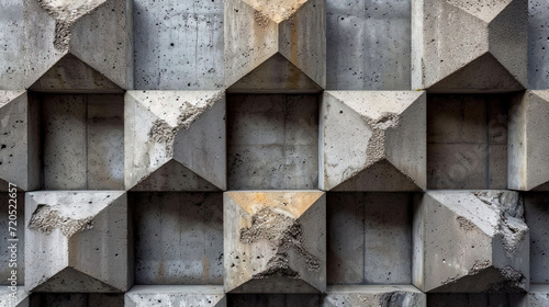 The texture of the concrete block with a visible geometric structure forming patter