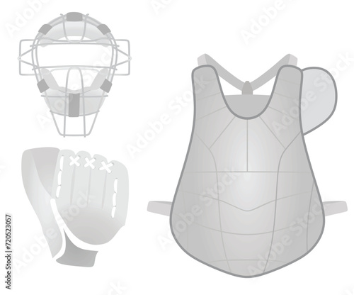 Baseball catcher's set. vector illustration