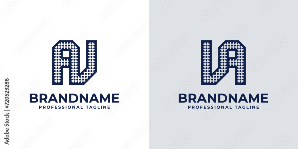 Letters AV and VA Dot Monogram Logo, Suitable for business with AV or VA initials Letters AV and VA Dot Monogram Logo, Suitable for business with AV or VA initials