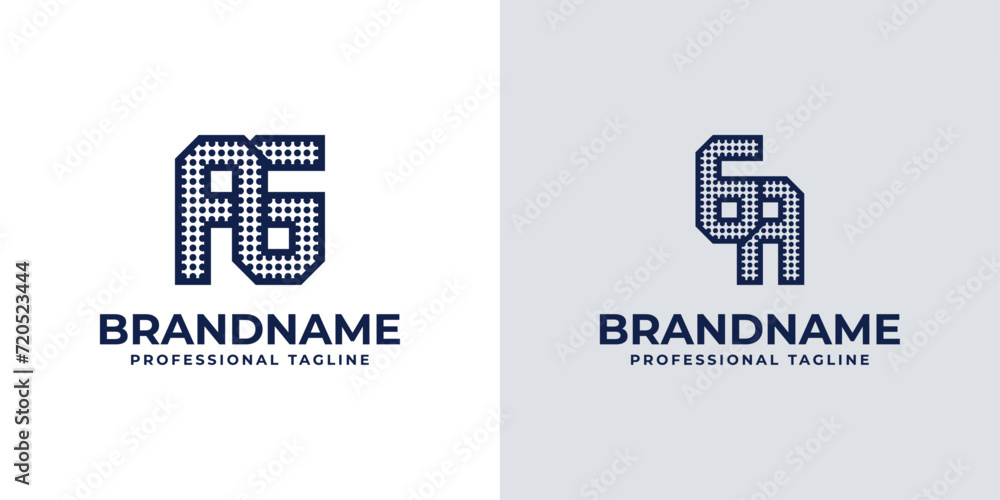 Letters AG and GA Dot Monogram Logo, Suitable for business with AG or GA initials Letters AG and GA Dot Monogram Logo, Suitable for business with AG or GA initials