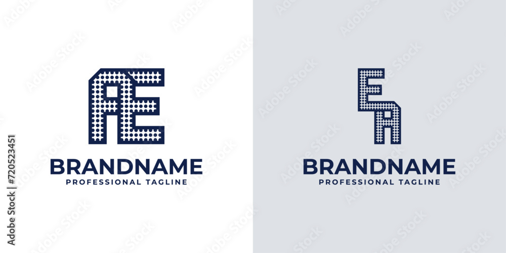 Letters AE and EA Dot Monogram Logo, Suitable for business with AE or EA initials Letters AE and EA Dot Monogram Logo, Suitable for business with AE or EA initials