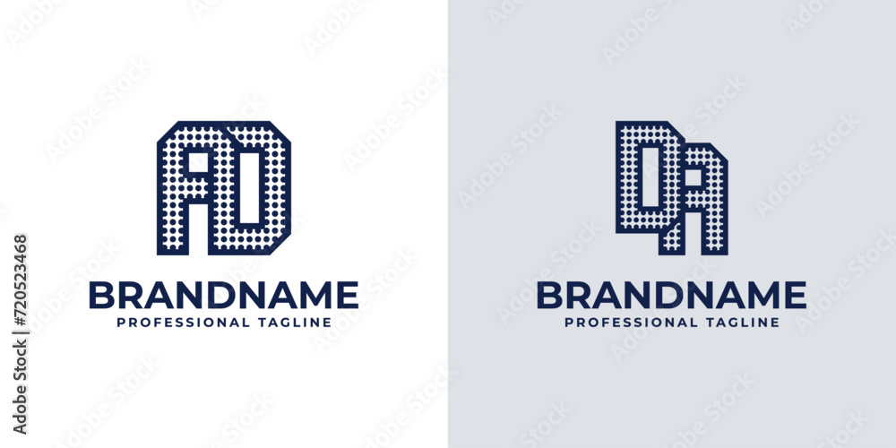Letters AD and DA Dot Monogram Logo, Suitable for business with AD or DA initials Letters AD and DA Dot Monogram Logo, Suitable for business with AD or DA initials