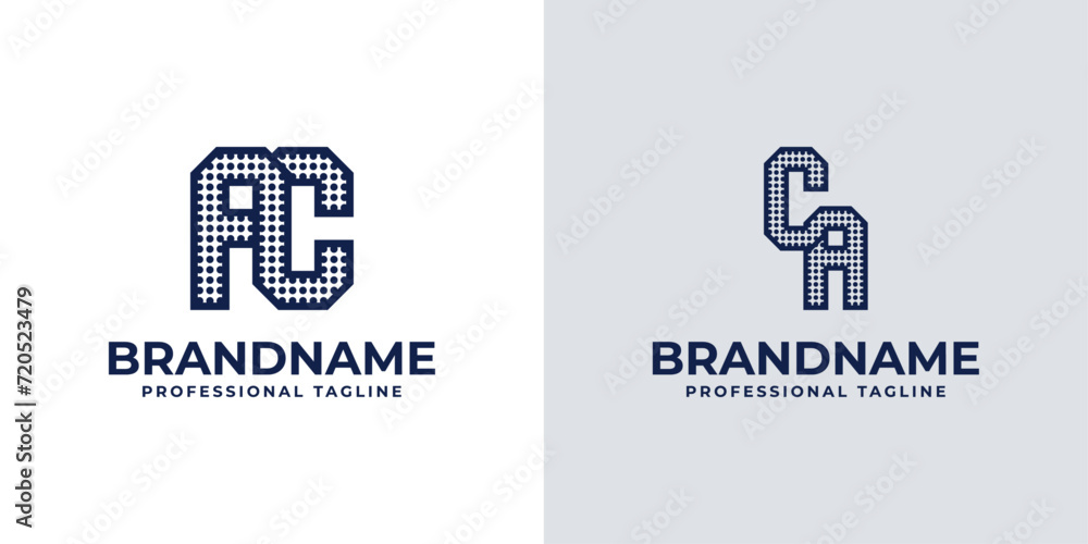 Letters AC and CA Dot Monogram Logo, Suitable for business with AC or CA initials Letters AC and CA Dot Monogram Logo, Suitable for business with AC or CA initials