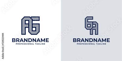 Letters AG and GA Dot Monogram Logo, Suitable for business with AG or GA initials