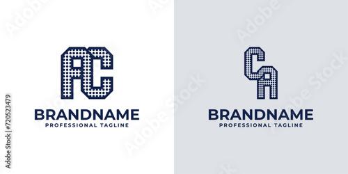 Letters AC and CA Dot Monogram Logo, Suitable for business with AC or CA initials