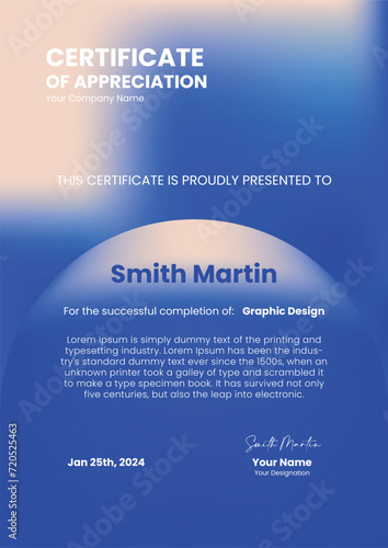 Modern Certificate of Appreciation, Acknowledgment of Excellence, Employee of the Month Template