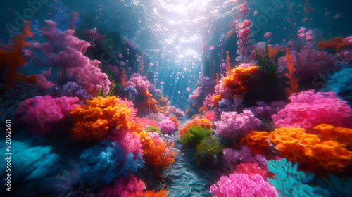 coral reef in sea. Generative AI © HUIWON