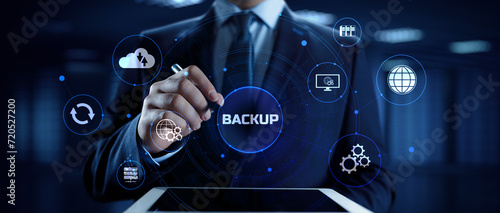 Backup Disaster recovery data protection technology concept.