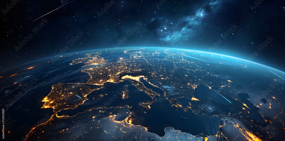 Obraz premium Earth photo at night, City Lights