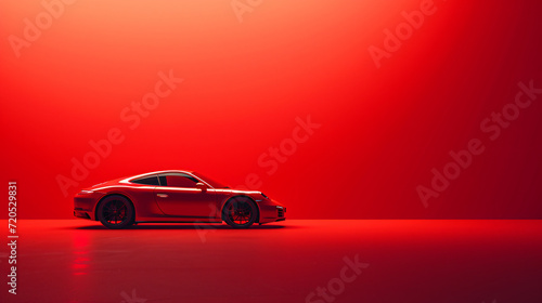 A bold red background with a glossy finish creating an impression of power and passion.