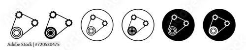 car fan belt vector icon mark set symbol for web application