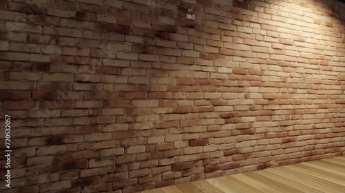 wall with clay brick blocks and wooden floor © santiago