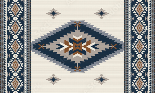 American tribal ethnic native pattern.Traditional Navajo,Aztec,Apache,Southwest and Mexican style fabric pattern.Abstract vector motifs pattern.For fabric,clothing,blanket,carpet,woven,wrap,decoration