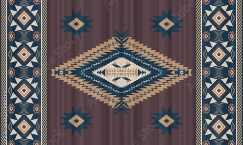 American tribal ethnic native pattern.Traditional Navajo,Aztec,Apache,Southwest and Mexican style fabric pattern.Abstract vector motifs pattern.For fabric,clothing,blanket,carpet,woven,wrap,decoration