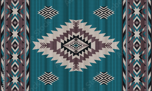 American tribal ethnic native pattern.Traditional Navajo,Aztec,Apache,Southwest and Mexican style fabric pattern.Abstract vector motifs pattern.For fabric,clothing,blanket,carpet,woven,wrap,decoration