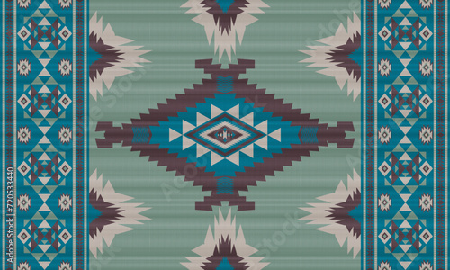 American tribal ethnic native pattern.Traditional Navajo,Aztec,Apache,Southwest and Mexican style fabric pattern.Abstract vector motifs pattern.For fabric,clothing,blanket,carpet,woven,wrap,decoration