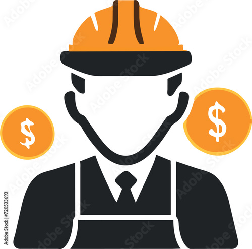 worker costs money, icon