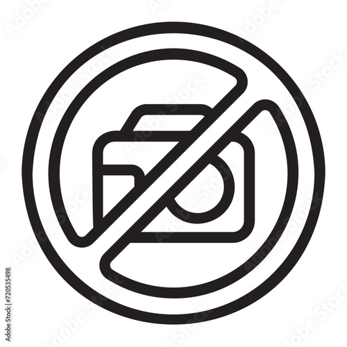 no camera line icon