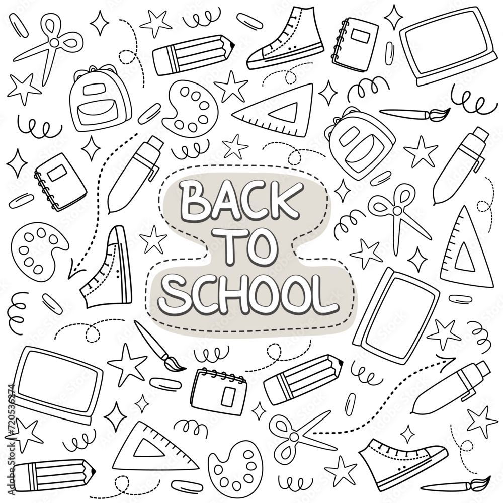 Back to school hand writing doodle vector