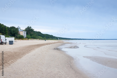 Picture of the Baltic sea on the beach of Jurmala in Dubulti. Dubulti is a beach resort  part of Jurmala  Latvia  on the baltic sea.