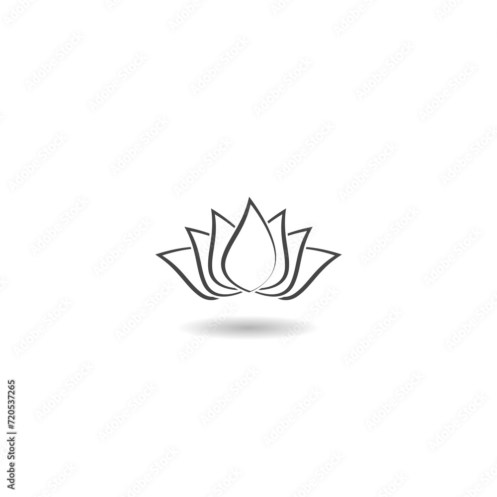 Lotus flower design Icon with shadow Lotus flower design Icon with shadow
